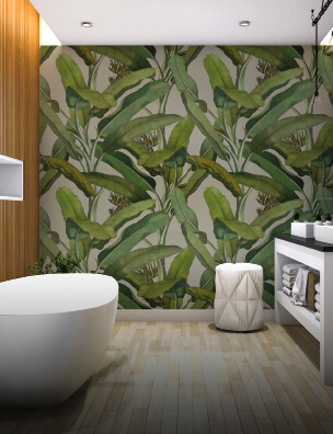 Tropical Wallpaper Bathroom Tiles - ColourPro Asian Paints