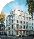 A apartment exterior with traditional style