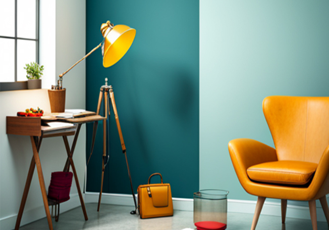 Newly Painted Turquoise Wall � Asian Paints
