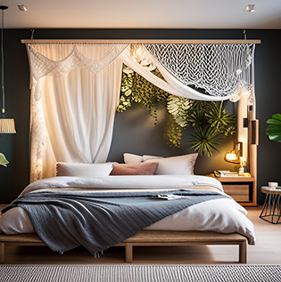 Bohemian bed back design for your bedroom - Asian Paints