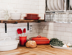 Small kitchen wooden countertop - Asian Paints