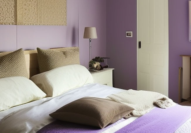 Pastel purple combination for bedroom walls - Asian Paints