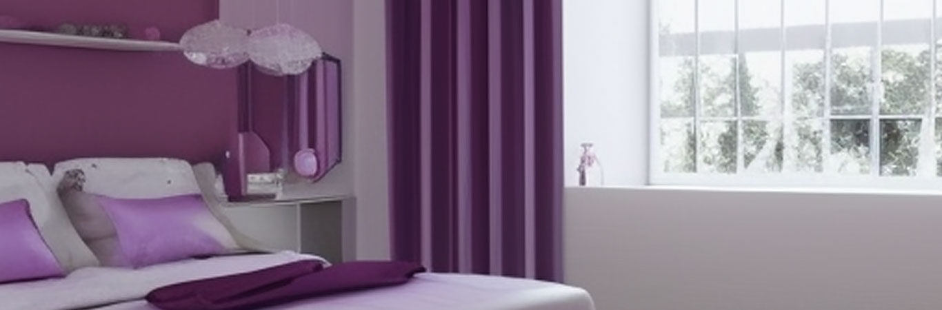 Stunning purple combination for bedroom walls - Asian Paints