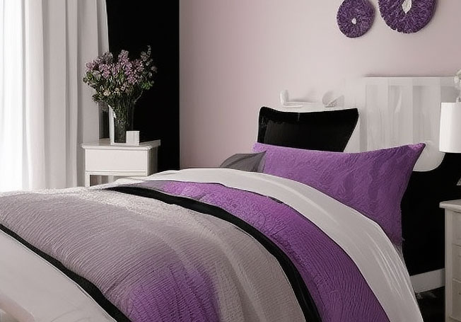 Elegant purple combination for bedroom walls - Asian Paints