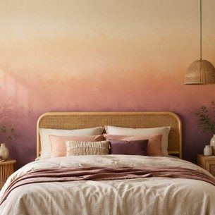 Ombre Wall Colour Combination for a Modern Indian Bedroom Ombre Wall Colour Combination for a Modern Indian Bedroom