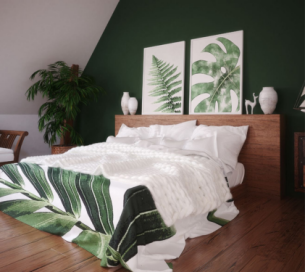 Green White Coloured Bedroom - Asian Paints Green White Coloured Bedroom - Asian Paints