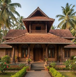 Traditional Kerala-Style House Elevation