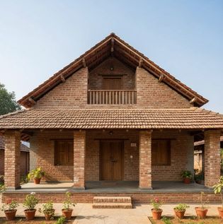 Rustic Low-Cost Front Elevation Design