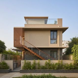 Side Elevation View of a House