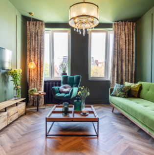 Light Green Colour Living Room - Asian Paints
