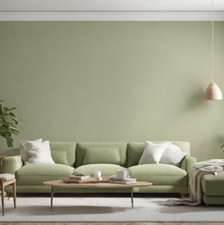 Olive Green Colour Living Room - Asian Paints