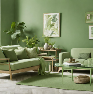 Sage Green Colour Living Room - Asian Paints