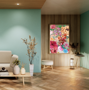 Sea Green Colour Living Room - Asian Paints