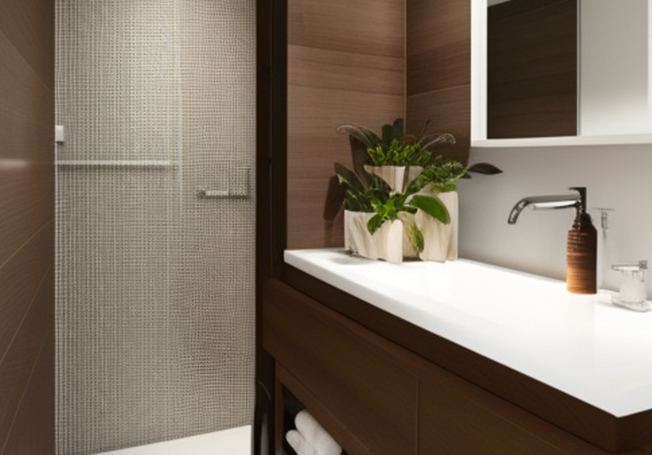 Small modern bathroom interior design - Asian Paints