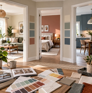 Selecting Interior Wall Colors for Multiple Rooms