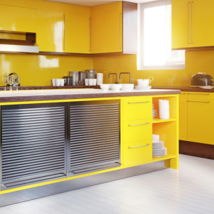 Yellow Coloured Kitchen - Asian Paints Yellow Coloured Kitchen - Asian Paints