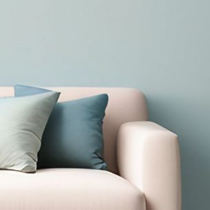 Pastel Pink Sofa With Pastel Blue Wall - Asian Paints Pastel Pink Sofa With Pastel Blue Wall - Asian Paints