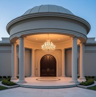 Unique Circular Portico for a Bold Entrance