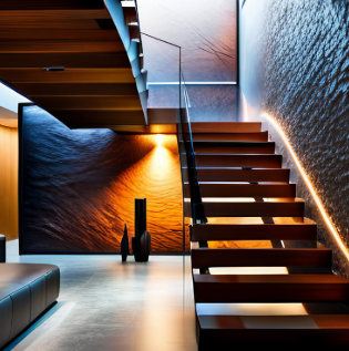 Amazing Stonewall Texture Near Stairs - Asian Paints