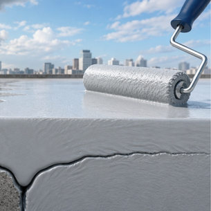 using elastomeric coatings for waterproofing crack-bridging