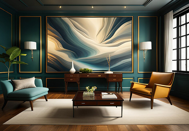 Luxury wallpaper design for the living room - Asian Paints