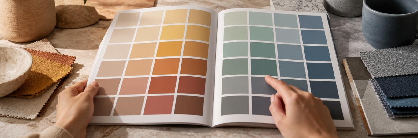 Warm vs Cool Paint Shades in a Colour Catalogue