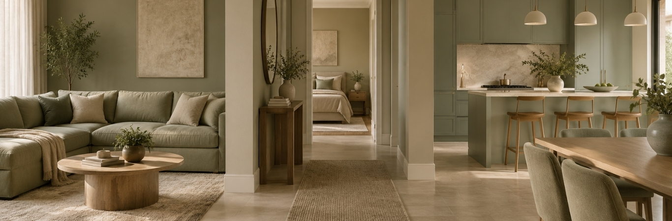 Whole Home Colour Palette Using a Single Colour Family