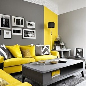 Grey & yellow living room colour combination – Asian Paints Grey & yellow living room colour combination – Asian Paints