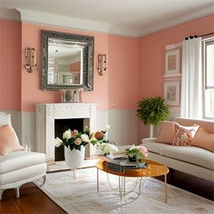 Peach & white colour combination for the living room – Asian Paints Peach & white colour combination for the living room – Asian Paints