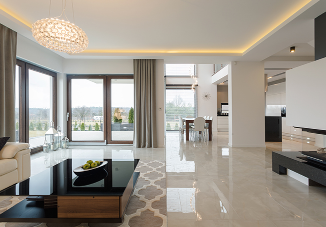 Spacious Expensive Shining Living Room - Asian Paints