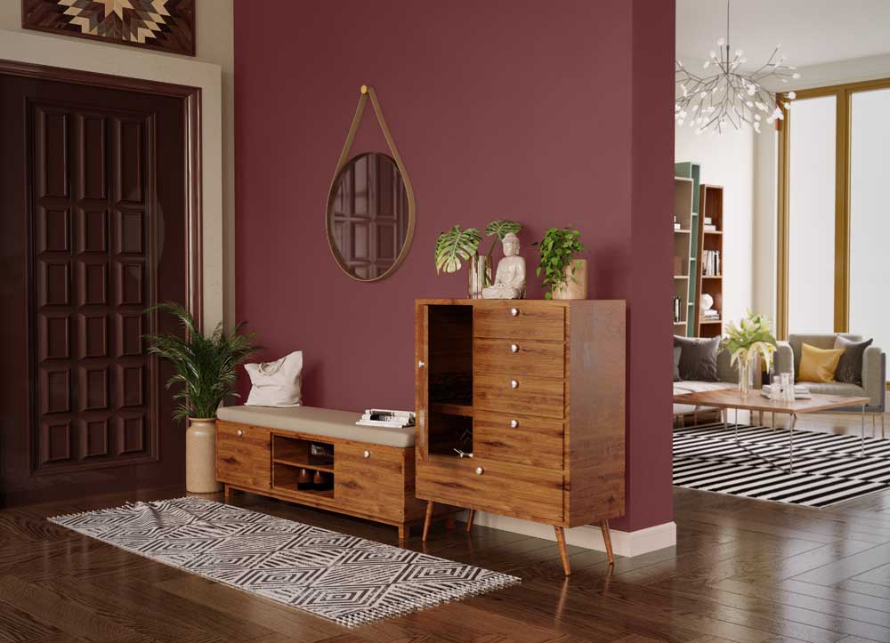 Try Milan Red House Paint Colour Shades for Walls - Asian