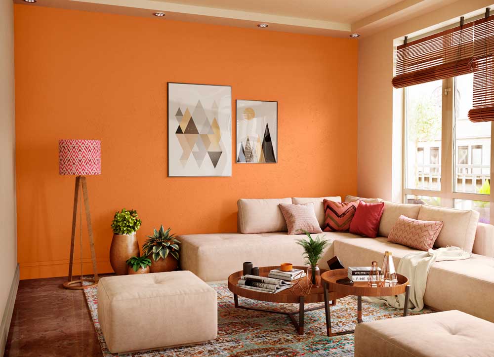 Try Caramel Sauce N House Paint Colour Shades For Walls Asian Paints - Asian Paints Colour Combination Orange