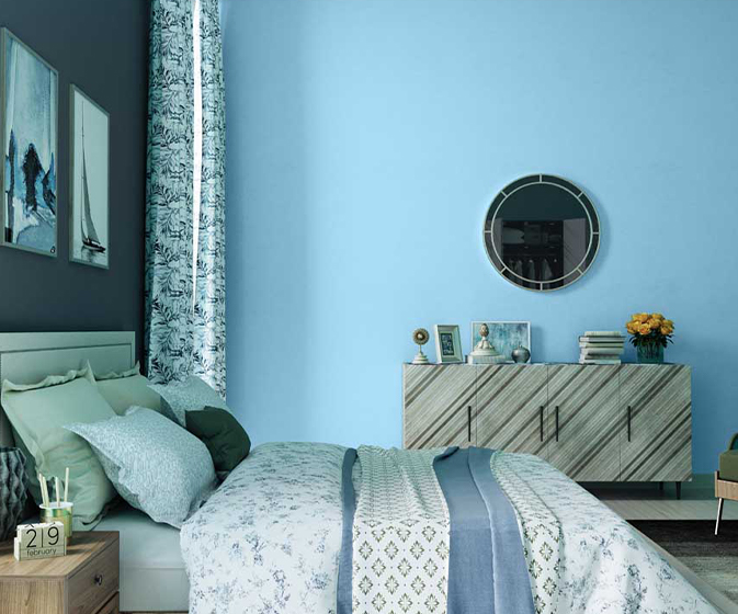 Try Gauguin Blue House Paint Colour Shades For Walls Asian Paints