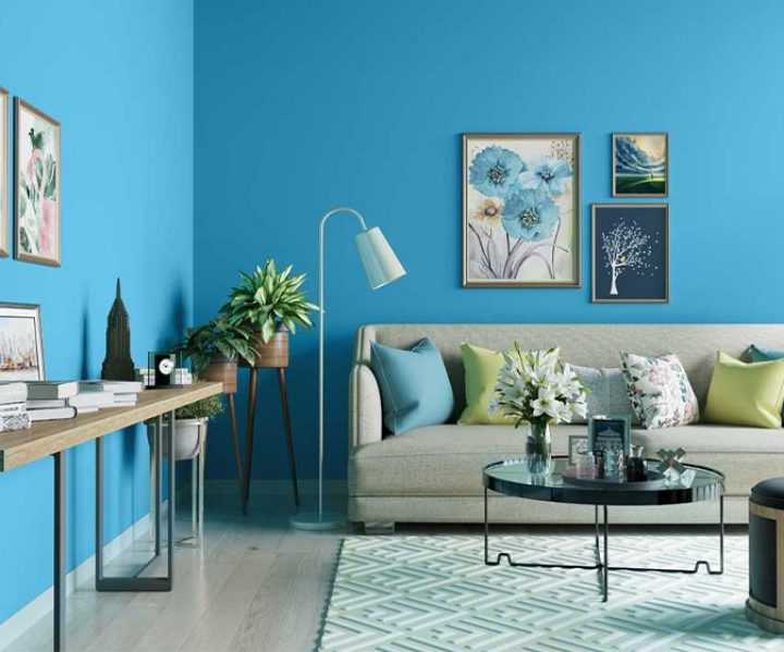 Try Mughal Blue House Paint Colour Shades For Walls Asian Paints - Interior Wall Painting Colour Combinations Blue