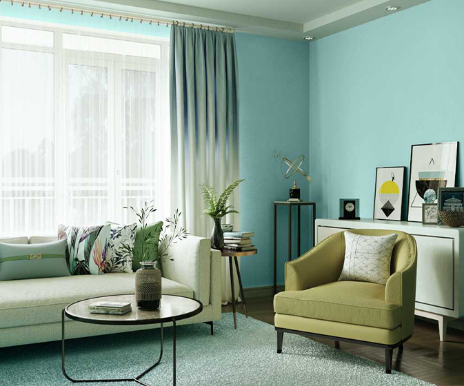 Try Teal Swirl House Paint Colour Shades for Walls Asian