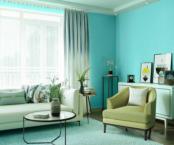 Turquoise Treat Wall Painting Colour: 2200 Paint Colour Shades by Asian