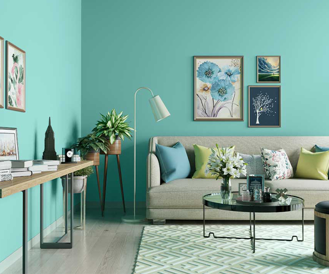 Try Green Meadow House Paint Colour Shades for Walls