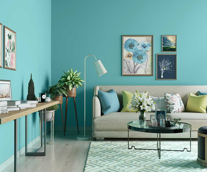 Try Pristine Bay N House Paint Colour Shades for Walls - Asian Paints