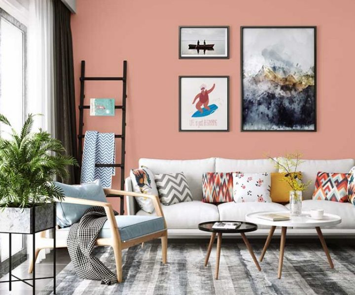 light peach colour combination wall