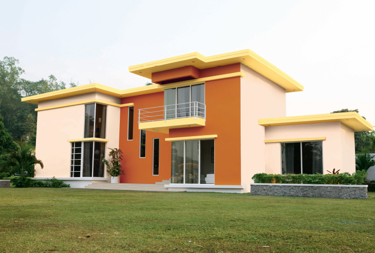 Exterior Wall Paints - Small Home Exterior Paint Colors India