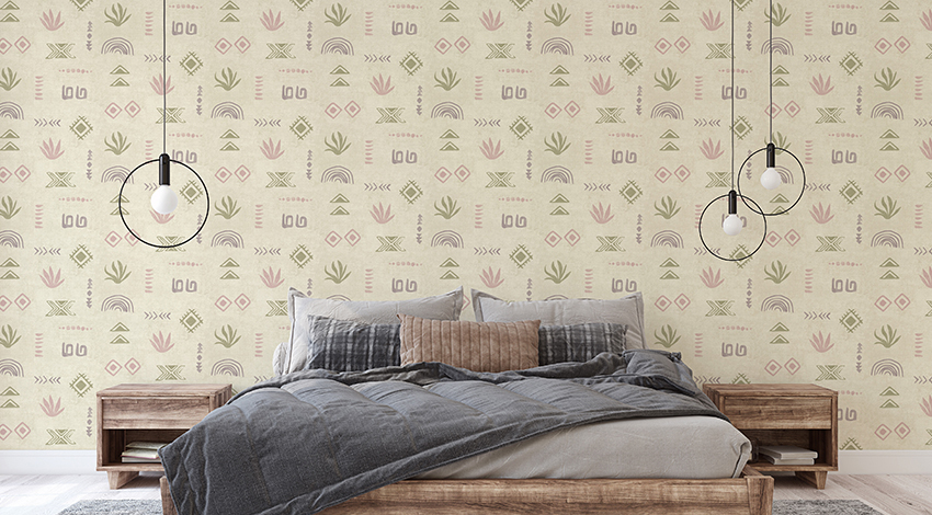Spacious-Master-Bedroom-with-Nature-inspired-Wallpaper