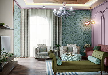 Three-Toned Living Room Design