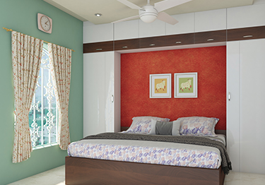 Earthy Textured Bedroom Design in Bright Colour
