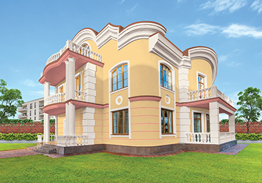 Large Contemporary Yellow Exterior Design&nbsp;&nbsp;