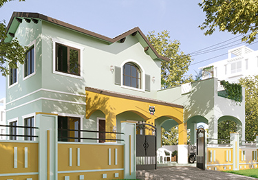 Light Green Exterior Home Design Idea