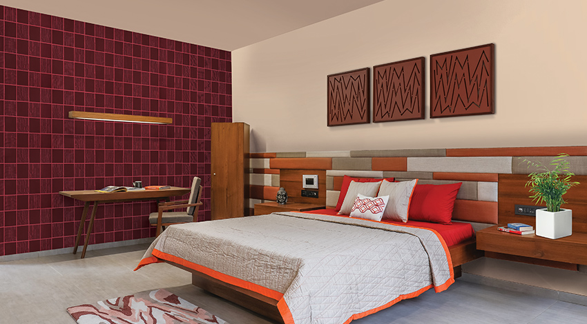 Master-Bedroom-with-Maroon-Grid-Wall