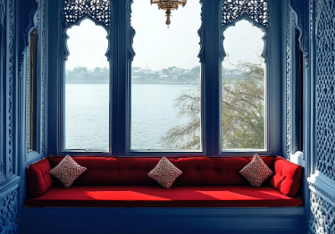Traditional Blue Balcony Space