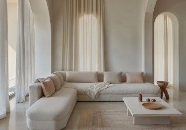 Minimalistic Ivory Living Room