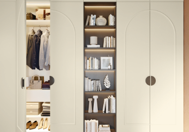 Elegant Wardrobe with Open Storage
