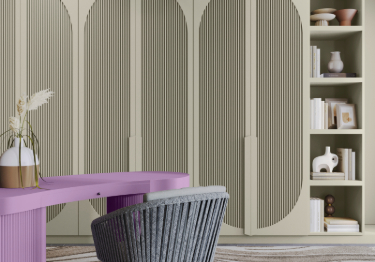 Purple Desk in Chic Workspace